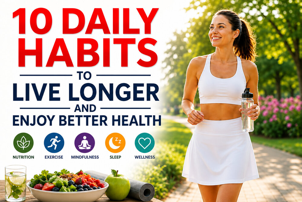 10 Powerful Daily Habits to Live Longer #HealthyLiving, #LiveLonger, #Longevity, #Wellness, #HealthyHabits, #LifestyleTips, #HealthAndWellness