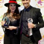 Compassion Award Winner, Lisa Vanderpump and Humanitarian Award Winner, James Maslow at the 8th Annual Awareness Film Festival. Photo credit: Billy Baque/Awareness Film Festival
