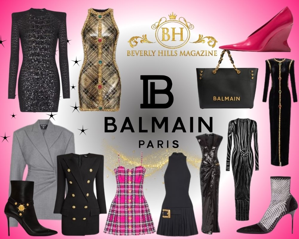 Chic Balmain Dress Style #Balmain #LuxuryFashion #DesignerStyle #ModernLuxury #HighFashion #BevHillsMag #BeverlyHills #BeverlyHillsMagazine #FashionEditorial