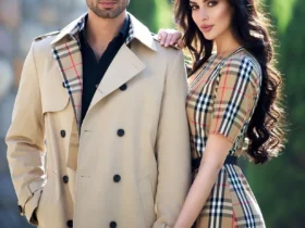 Model in Burberry dress and heels. Burberry: Timeless Fashion with Bristish Elegance #BevHillsMag, #BeverlyHills, #BeverlyHillsMagazine, #Burberry, #LuxuryFashion, #ModernStyle, #ShopFashionOnline, #FashionForWomen, #IconicStyle, #BritishLuxury