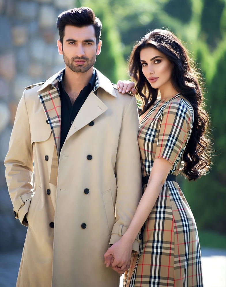 Model in Burberry dress and heels. Burberry: Timeless Fashion with Bristish Elegance #BevHillsMag, #BeverlyHills, #BeverlyHillsMagazine, #Burberry, #LuxuryFashion, #ModernStyle, #ShopFashionOnline, #FashionForWomen, #IconicStyle, #BritishLuxury