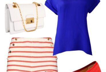 American Summer Style #AmericanSummerStyle #PatrioticChic #StripedShorts #SummerOutfit #BlueTop #RedFlats #CasualChic #BevHillsMag #BeverlyHills #BeverlyHillsMagazine