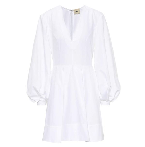 Khaite White Dress. BUY NOW!!! #beverlyhillsmagazine #beverlyhills #fashion #style #shop #shopping #shoes #highheels