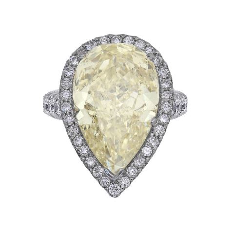 Pear Shaped Diamond Ring #diamonds #whitegold #rings #earrings #white #gold #silver #Chopard #boucheron #lynnban #monicavinader #jewels #black #gemstones #beautiful #gems #beverlyhills #beautiful #shopping #shop #BevHillsMag