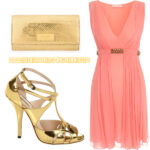 Golden Coral Style. #Shop Now!!! #bevhillsmag #beverlyhills #beverlyhillsmagazine #versace #dress