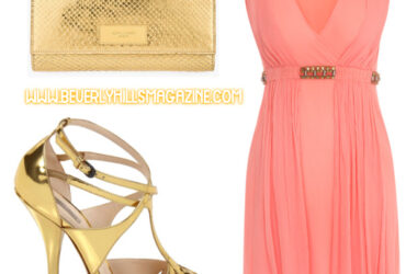 Golden Coral Style. #Shop Now!!! #bevhillsmag #beverlyhills #beverlyhillsmagazine #versace #dress