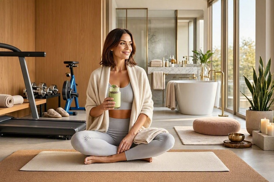 How to Create a Luxury Wellness Routine From Home #LuxuryWellness #WellnessRoutine #HomeFitness #HealthyLifestyle #SelfCare #DigitalFitness #WellnessAtHome #LuxuryLifestyle #FitnessJourney #BevHillsMag