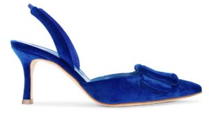 Manolo Blahnik Blue Pump Heels. BUY NOW!!! #bevhillsmag #beverlyhills #beverlyhillsmagazine