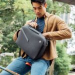 Beverly Hills Magazine Moshi Muto Slate Gray Bag