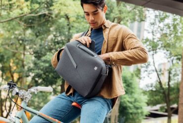 Beverly Hills Magazine Moshi Muto Slate Gray Bag