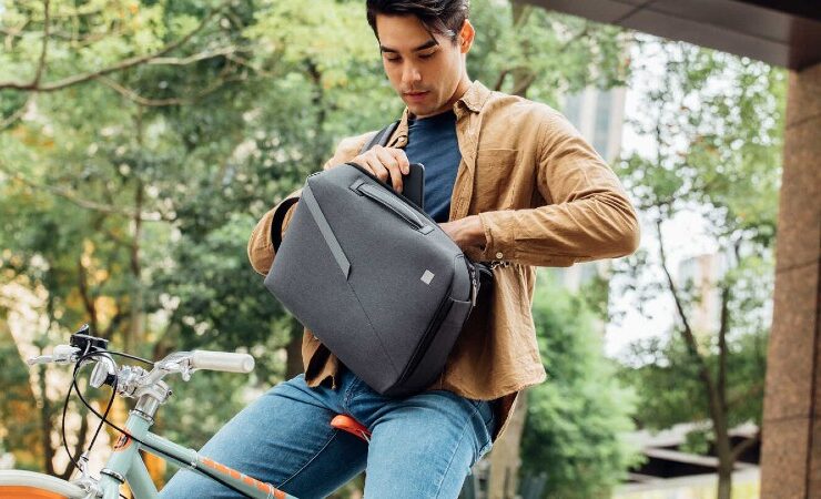 Beverly Hills Magazine Moshi Muto Slate Gray Bag