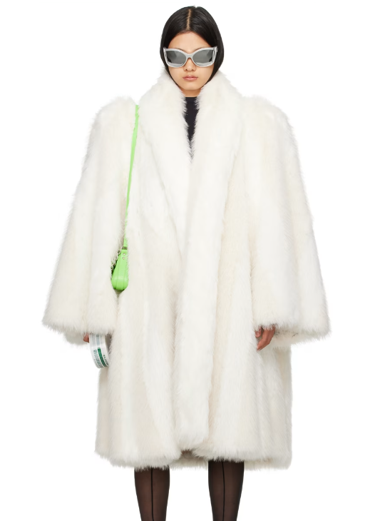 Balenciaga Faux Fur Coat. BUY NOW!!! #bevhilsmag#beautifuL #furcoats #fauxfurcoats #fashion #style #celebrity