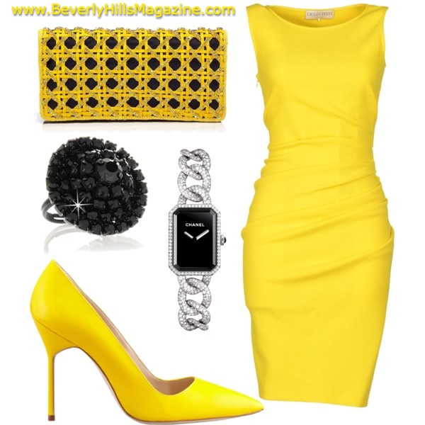Classy Yellow Style. BUY NOW!! #beverlyhills #bevhillsmag #beverlyhillsmagazine #classyyellow style style #summerstyle #celebritystyle