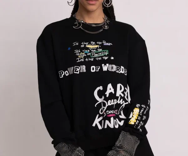 Beverly hills magazine power of words clothing shop style 1 #fashion #shop #style #ThePowerofWordsbrand #sweater #bevhillsmag #BeverlyHills #BeverlyHillsMagazine