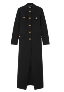 Versace Single Breasted Coat. BUY NOW!!! #bevhillsmag #beverlyhills #beverlyhillsmagazine #versace #singlebreastedcoat #versacecoat #versaceblazer #versace