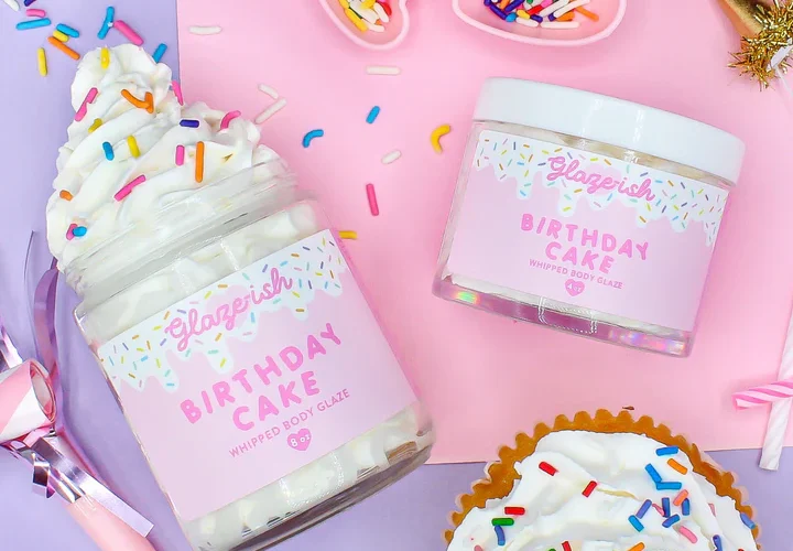 Glazeish body and face products birthday cake beverly hills magazine #shop #truebeauty #beauty #body #skincare #skin #bodybutter #bodyscrub #bodyoil #shavingcream #bodycream #bevhillsmag #beverlyhills #beverlyhillsmagazine