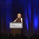 Sienna Miller speaks at the International Medical Corps Annual Awards