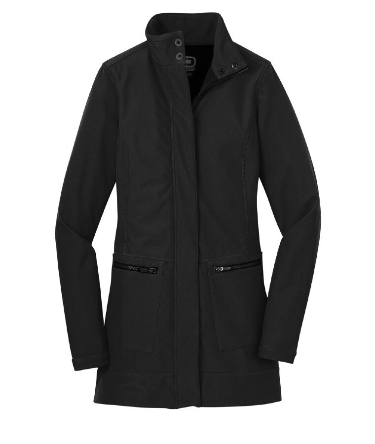 Women's Black Mini Trench Coat - Image 4