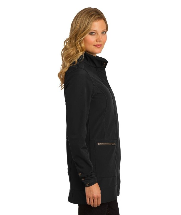 Women's Black Mini Trench Coat - Image 3