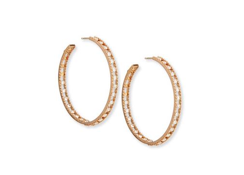 Rose Gold Diamond Hoop Earrings. BUY NOW!!! #beverlyhills #beverlyhillsmagazine #bevhillsmag #shop #shopping #jewelry