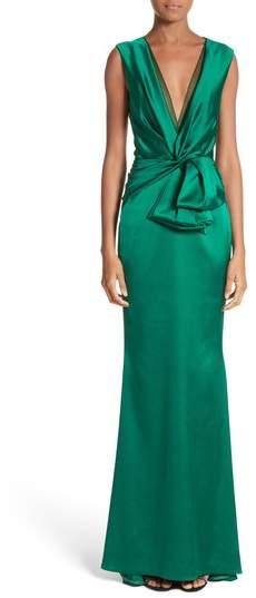 Green Satin Gown. BUY NOW!!! #BevHillsMag #beverlyhillsmagazine #fashion #shop #style #shopping 