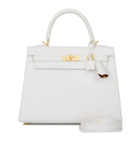 Hermès Special Order (HSS) Kelly Sellier 25 White Verso Epsom Brushed Gold Hardware #fashion #shop #style #bevhillsmag #beverlyhillsmagazine #beverlyhills #Hermes #handbag #bag
