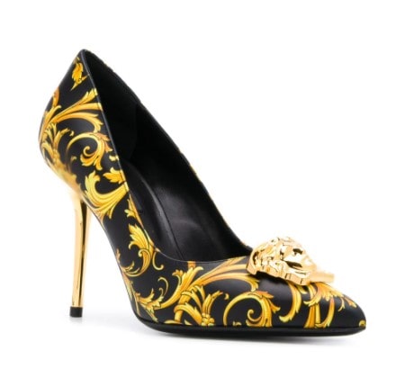 Beverly hills baroque print medusa pumps