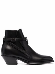 buckle-detail-leather-ankle-boots #SaintLaurent #fashion #style #shop #boots #ankleboots #shoes #bevhillsmag #beverlyhillsmagazine #beverlyhills