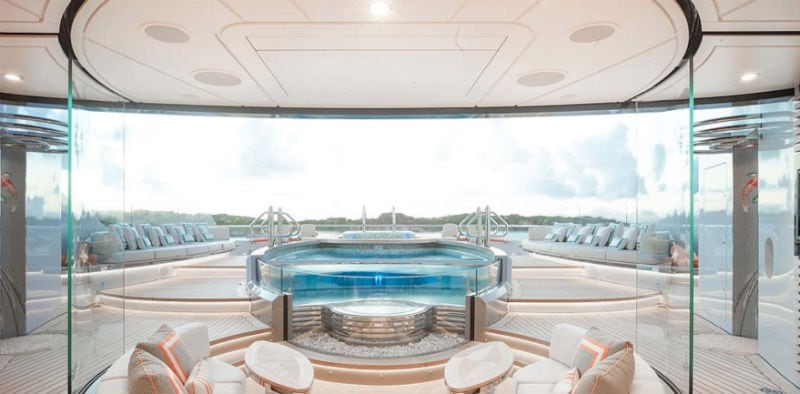 Stunning View Off Deck Of Luxury Yachts
