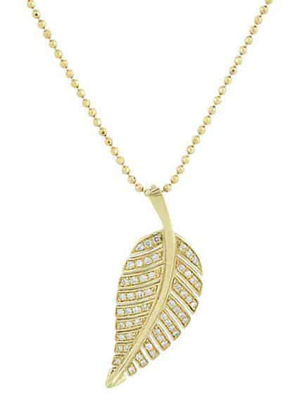 Gold Leaf Pendant Necklace. BUY NOW!!! #beverlyhills #watches #shop #jewelry #necklace #bevhillsmag #bevelryhillsmagazine