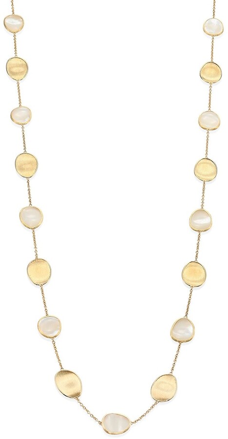 lunaria-18k-yellow-gold-mother-of-pearl-necklace #MarcoBicego #Pearl #necklace #jewelry #jewels #fashion #style #shop #bevhillsmag #beverlyhillsmagazine #beverlyhills