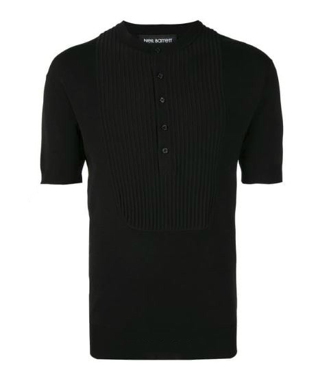 Black Neil Barrett classic plain polo shirt.