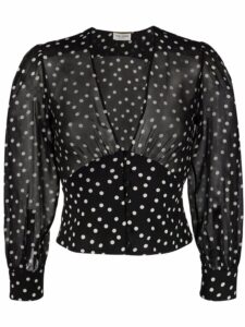 Fabulous Saint Laurent Polka Dot Blouse #fashion #style #shop #bevhillsmag #beverlyhillsmagazine #beverlyhills #YSL #SaintLarent #polkadot #blouse