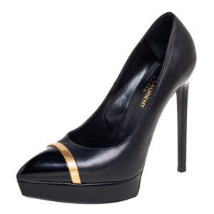 Saint Laurent Black and Gold Pumps