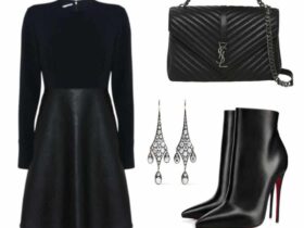 Sella McCartney Black Dress Style. SHOP NOW!!! #BevHillsMag #beverlyhillsmagazine #fashion #style #shopping